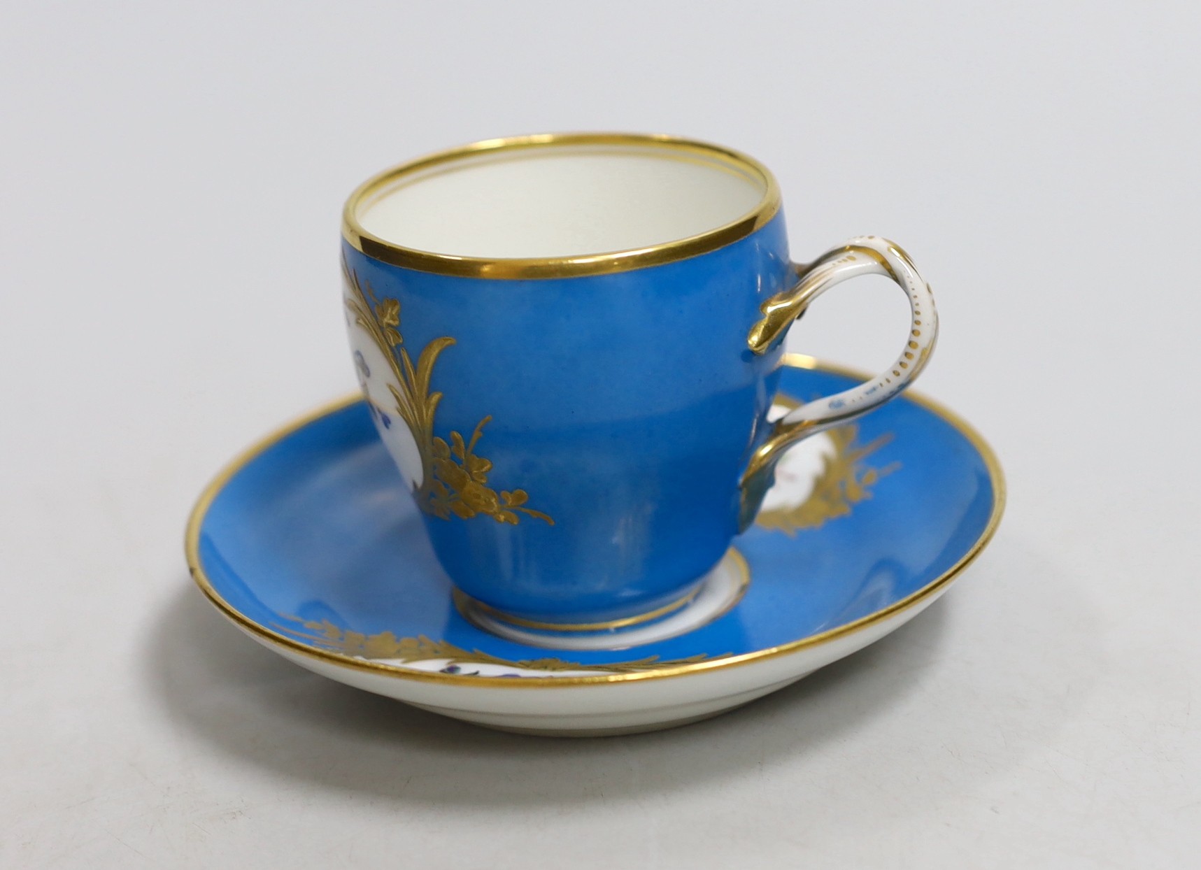 A Paris porcelain Sevres style cup and saucer